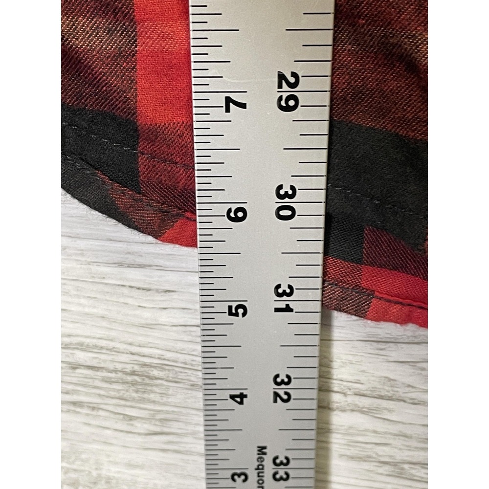 Terra‎ & Sky Shirt Womens 2X Red Black Plaid Button Front Long Sleeve Cotton NWT - Picture 5 of 10